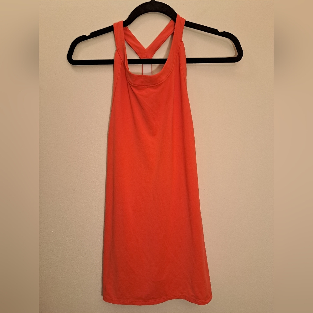 Athleta Orange/White Racerback Strap Tank Top — Women's Size Large